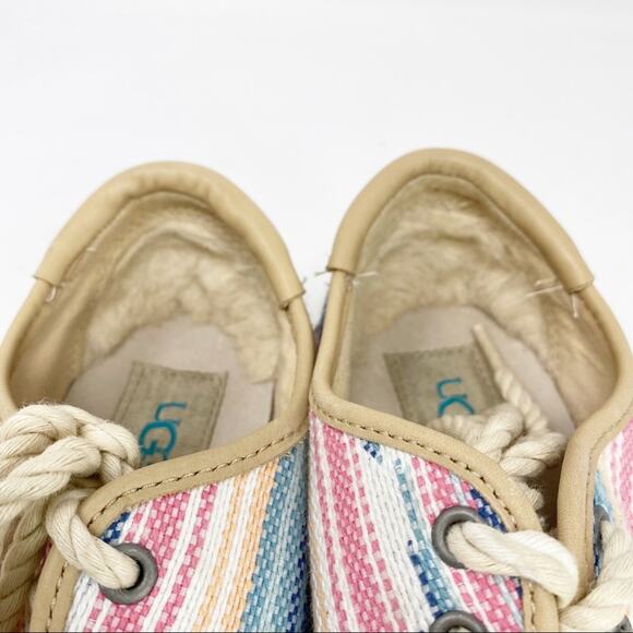 UGG Eyan II Serape Lace Up Pink/Blue Jute low top Sneakers size 6 - Picture 12 of 13